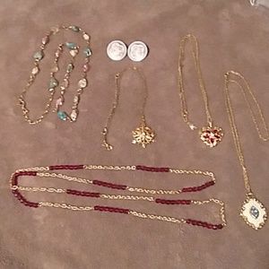 Bundle of AVON Jewelry -5 necklaces +  earrings
